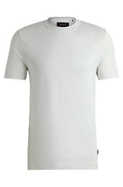 Camiseta a rayas finas de algodón y seda