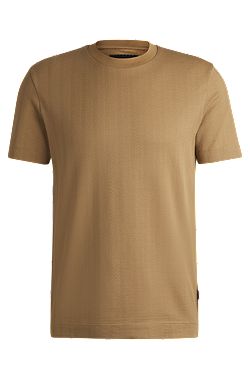 Camiseta regular fit en algodón y lana con diseño de espiga