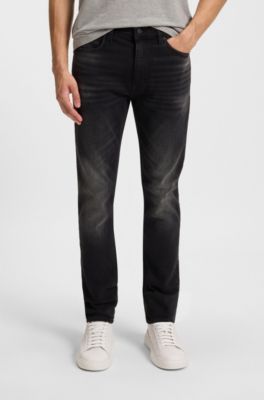 Jeans extra slim fit de denim el&aacute;stico negro, Negro