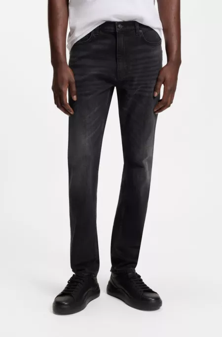Black-black extra-slim-fit jeans in stretch denim
