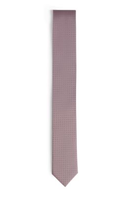 Hugo Boss Silk-blend Tie With Jacquard-woven Pattern In Light Pink