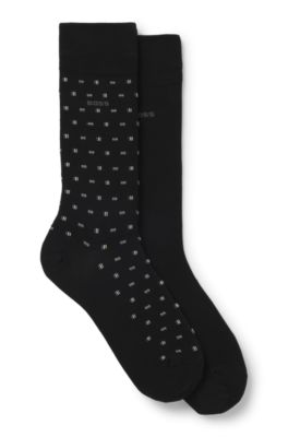 Two-pack of cotton-blend socks in a regular length, Black