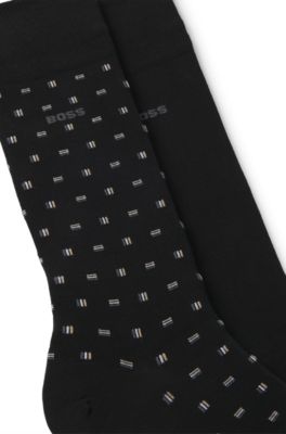 Paquete de dos pares de calcetines de algod&oacute;n de largo est&aacute;ndar, Negro