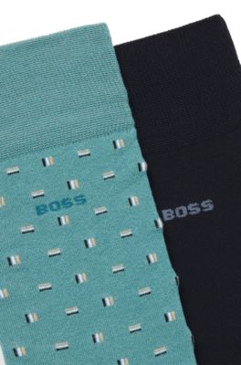 Paquete de dos pares de calcetines de algod&oacute;n de largo est&aacute;ndar, Turquesa