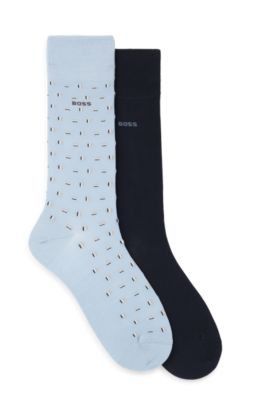 Paquete de dos pares de calcetines de algod&oacute;n de largo est&aacute;ndar, Celeste