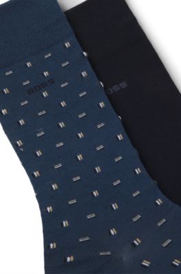Paquete de dos pares de calcetines de algod&oacute;n de largo est&aacute;ndar, Celeste
