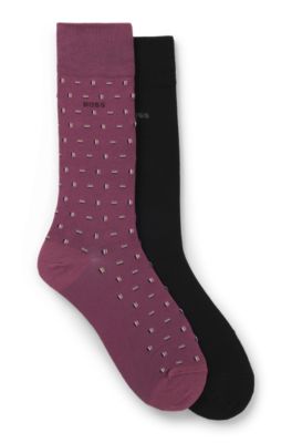 Two-pack of cotton-blend socks in a regular length, Purple