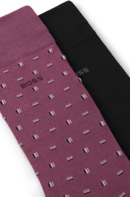 Two-pack of cotton-blend socks in a regular length, Purple