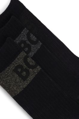 Three-pack of short socks with logos, Black