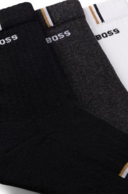 Three-pack of short socks with logos, Patterned