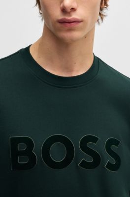 Sudadera de felpa de algod&oacute;n con logo flocado estampado, Cal