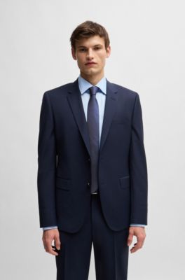 Silk tie with jacquard pattern, Dark Blue