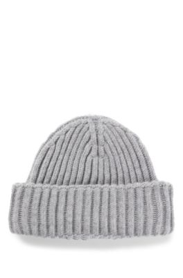 Gorro de pescador en lana virgen y cashmere, Gris claro