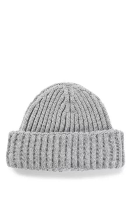 Fisherman beanie hat in virgin wool and cashmere