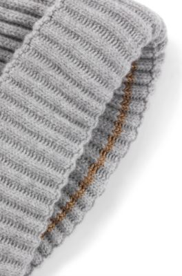 Gorro de pescador en lana virgen y cashmere, Gris claro