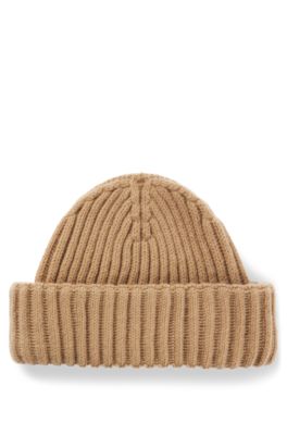 Fisherman beanie hat in virgin wool and cashmere