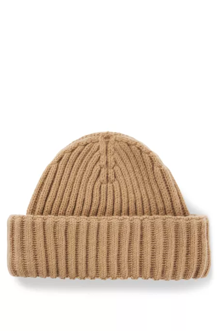 Fisherman beanie hat in virgin wool and cashmere