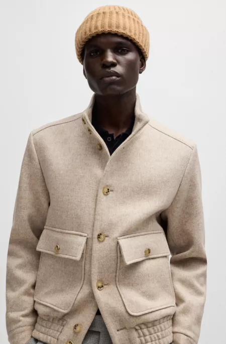 Fisherman beanie hat in virgin wool and cashmere