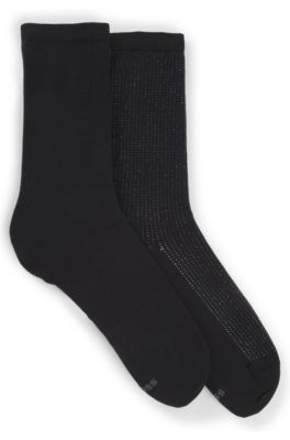 Two-pack of regular-length socks, Black