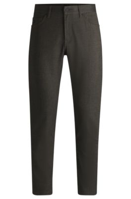 Casual regular-fit trousers in anti-wrinkle twill, Light Beige