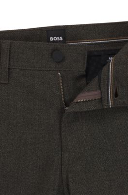 Casual regular-fit trousers in anti-wrinkle twill, Light Beige