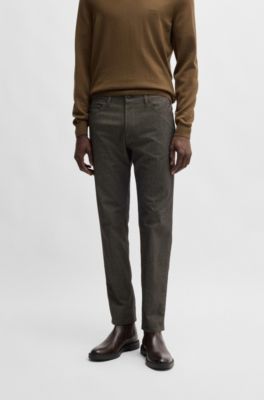 Casual regular-fit trousers in anti-wrinkle twill, Light Beige