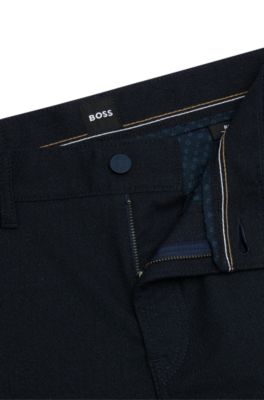 Casual regular-fit trousers in anti-wrinkle twill, Dark Blue