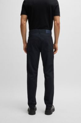 BOSS - Casual regular-fit trousers in anti-wrinkle twill
