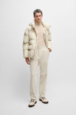 Relaxed-fit trousers in stretch-cotton velvet, White