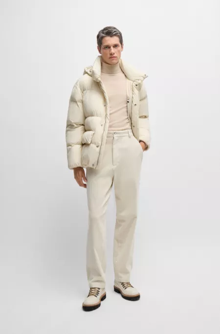 Relaxed-fit trousers in stretch-cotton velvet