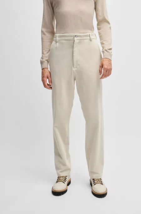 Relaxed-fit trousers in stretch-cotton velvet