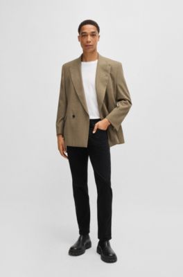 Delaware garment-dyed trousers in stretch-cotton gabardine, Black