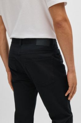 Delaware garment-dyed trousers in stretch-cotton gabardine, Black