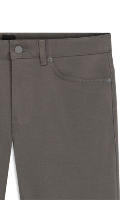 Delaware Slim-fit trousers in brushed satin, Dark Grey