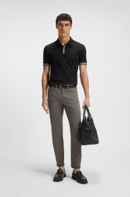 Delaware Slim-fit trousers in brushed satin, Dark Grey