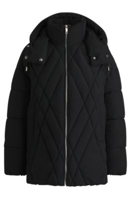 Water-repellent jacket with seasonal quilting, Black