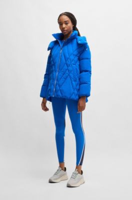 Veste d&eacute;perlante &agrave; matelassage saisonnier, Bleu