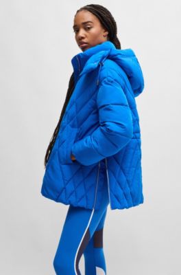 Veste d&eacute;perlante &agrave; matelassage saisonnier, Bleu