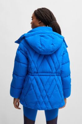 Veste d&eacute;perlante &agrave; matelassage saisonnier, Bleu