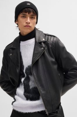 Relaxed-fit sweater with jacquard pattern and crew neck, Patterned