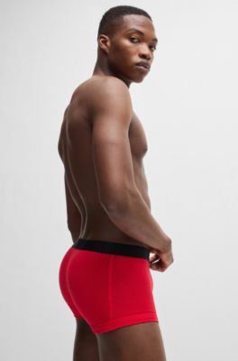 Two-pack of cotton trunks with metallic logos, Light Red