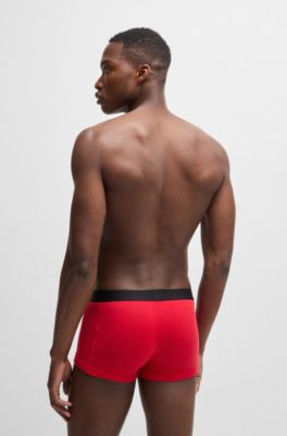 Two-pack of cotton trunks with metallic logos, Light Red