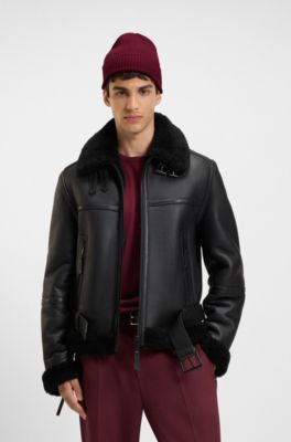 Gorro de punto de lana virgen con logo rojo, Rojo oscuro