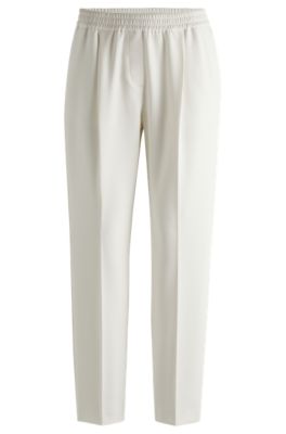 Hugo Boss Formal Trousers In Stretch Fabric In White
