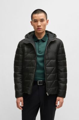 Chaqueta repelente al agua con monograma Double B, Negro