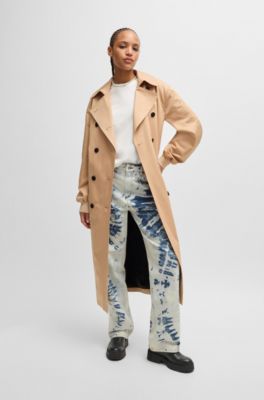 Ankle boots in tumbled leather with front zip, Black