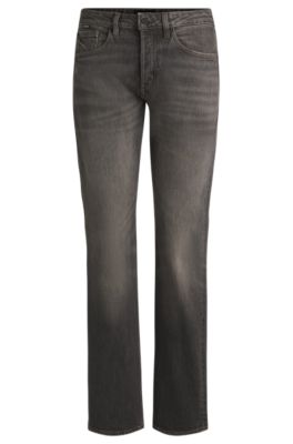 Hugo Boss Gray Jeans In Stretch Denim In Dark Grey