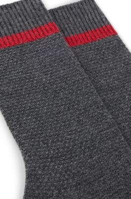 Two-pack of boot socks with logo details, Patterned