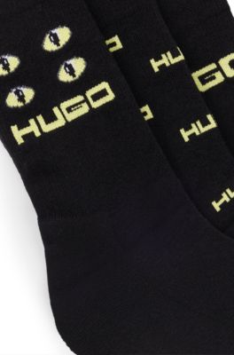 Three-pack of short-length socks with seasonal branding, Black