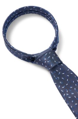 Silk tie with jacquard-woven pattern, Light Blue